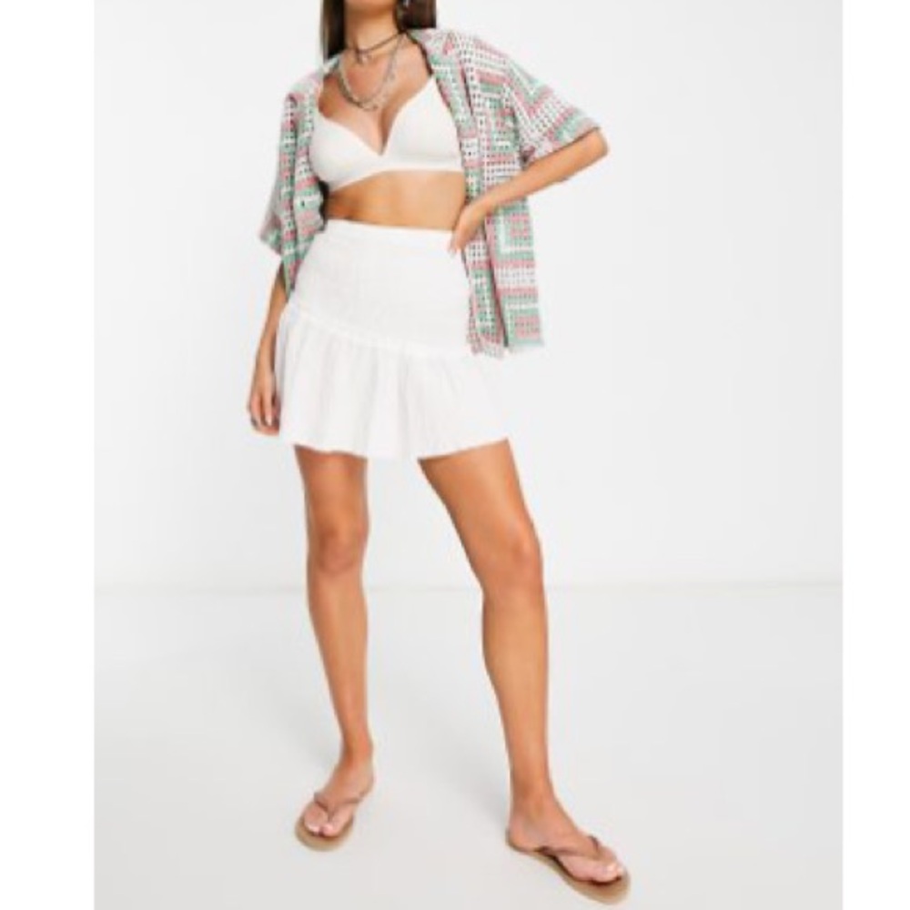 Bershka shirred mini skirt